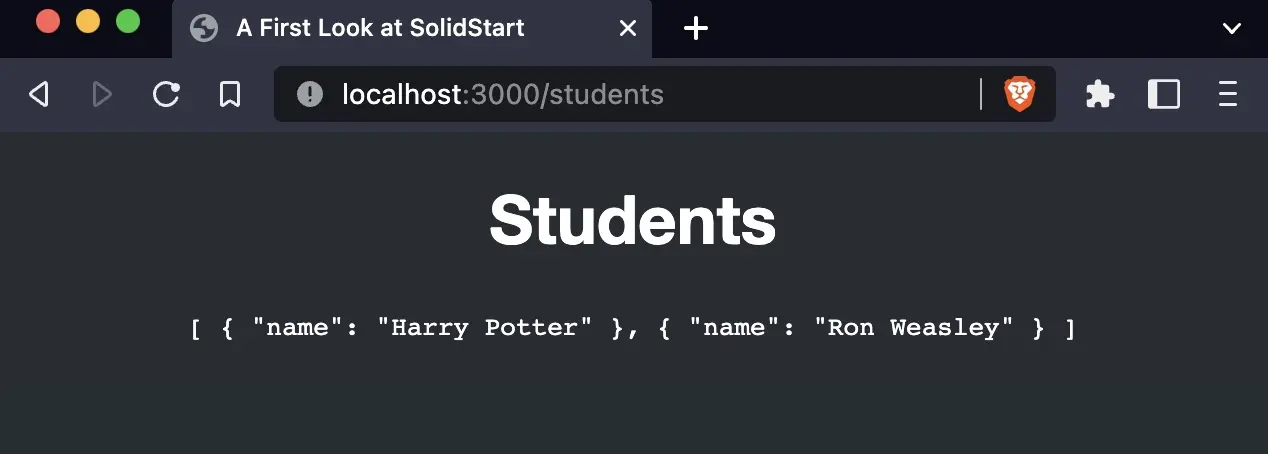 04 - Return student data to page as raw JSON