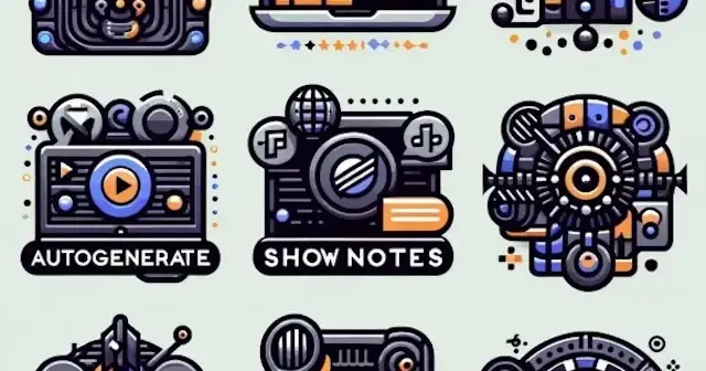 Blog post cover art for Autogenerate Show Notes with yt-dlp, Whisper.cpp, and Node.js